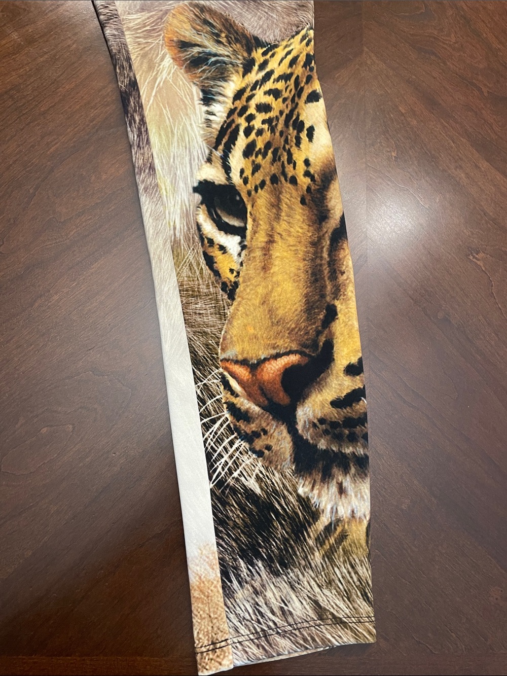 Express Leopard Face Print Leggings in Yellow, Brown, Black - Picture 5 of 16